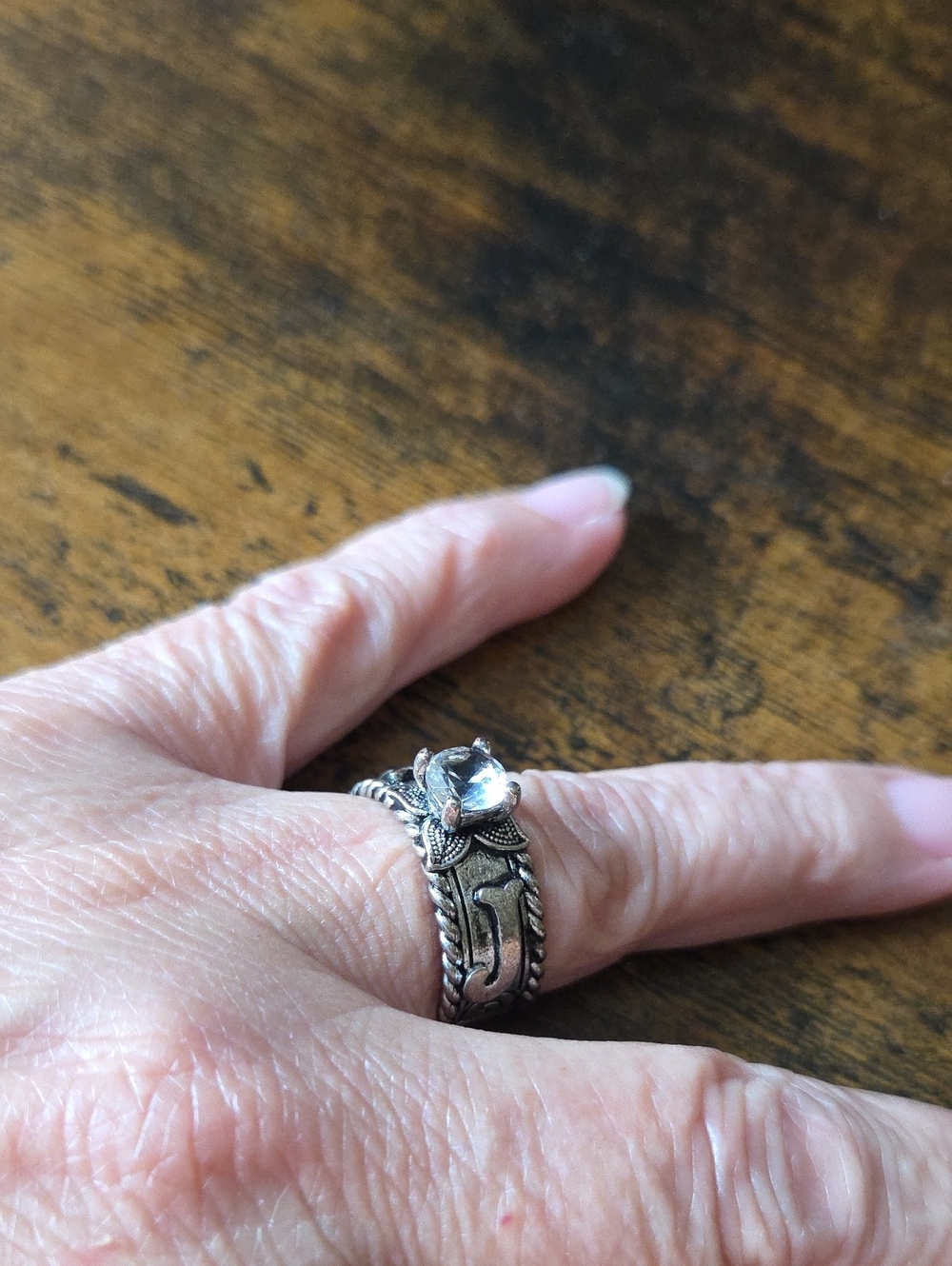 Womans Silver Wedding Band - size 10